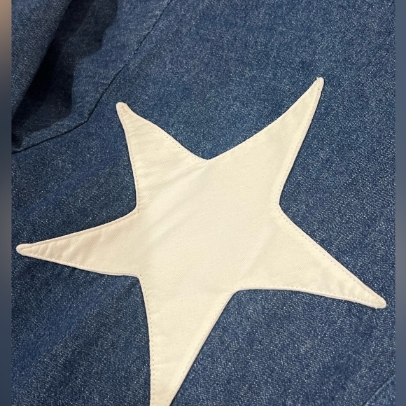 Men’s Large Wrangler Chambray Denim Western USA America Flag Vintage VTG Shirt - Picture 5 of 12